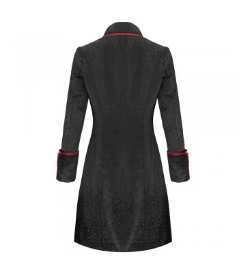 Pentagramme Severin Mens Coat In Black Red 